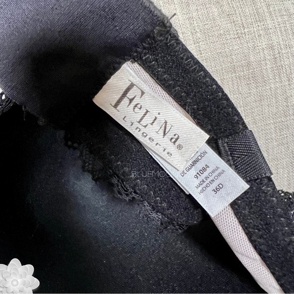 FELINA LINGERIE Nude or Black Striped Contour Cup Convertible Underwire Bra 36D - Picture 5 of 5